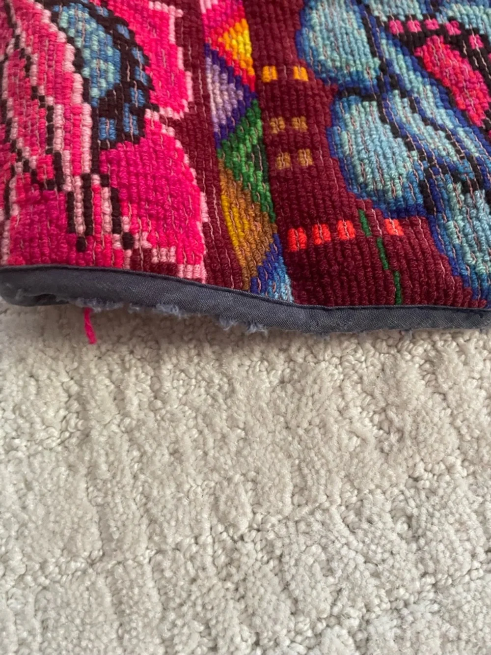 Vintage Multicolor Floral Embroidered Vest Denim Handmade Bohemian Festival - Picture 8 of 8